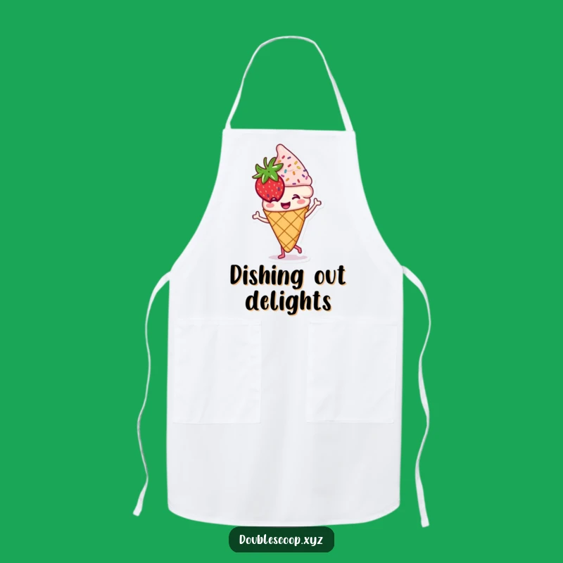 Funny Dancing Ice Cream Apron - Sweet Kitchen Wear for Humorous Cooks