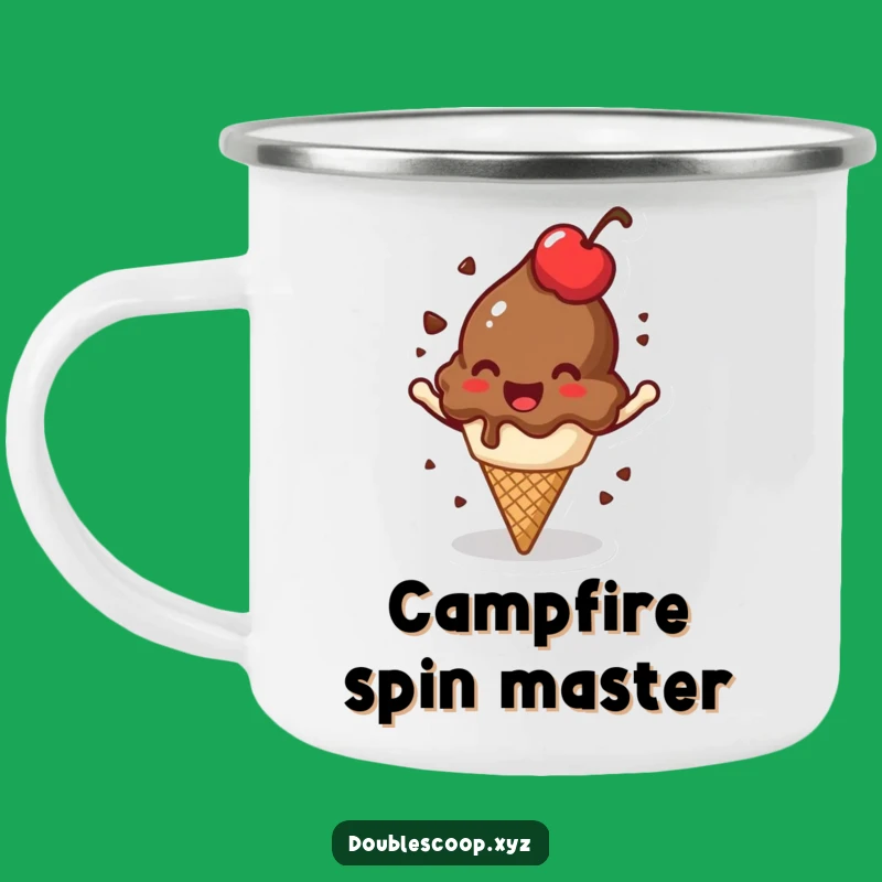 Funny Spinning Ice Cream Camping Mug - Durable Drinkware for Jovial Adventures