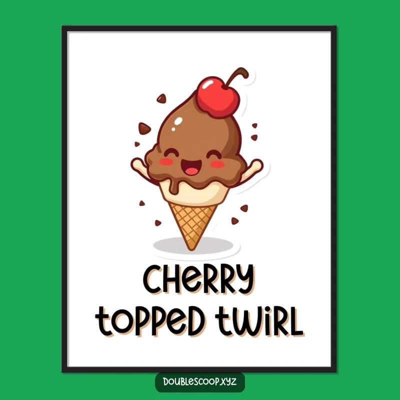 Funny Spinning Ice Cream Digital Art - Instant Jovial Decor for Fun Spaces