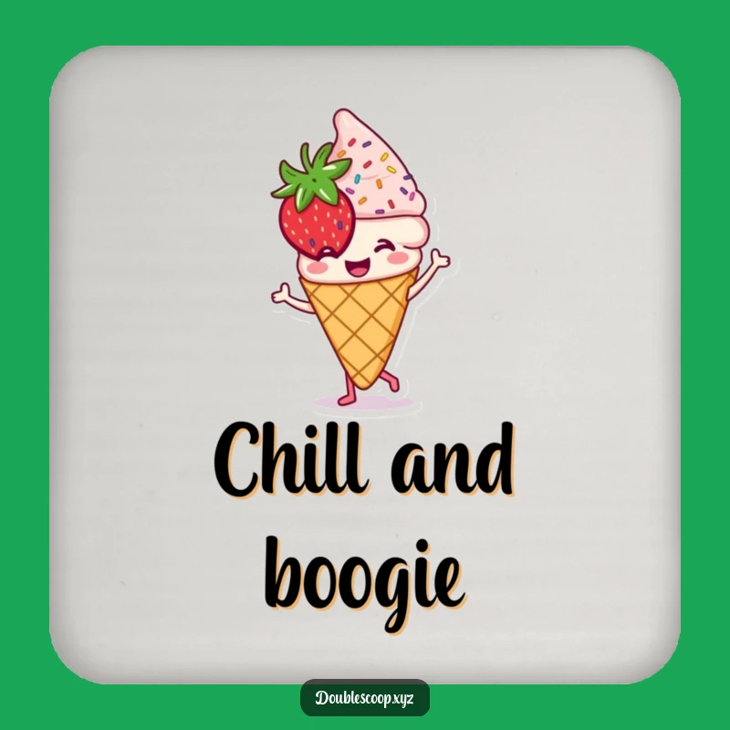 Funny Dancing Ice Cream Coaster Set - Protect Surfaces with Dessert Humor