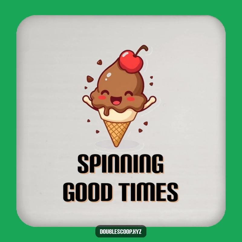Funny Spinning Ice Cream Coaster Set - Protect Surfaces with Dessert Fun
