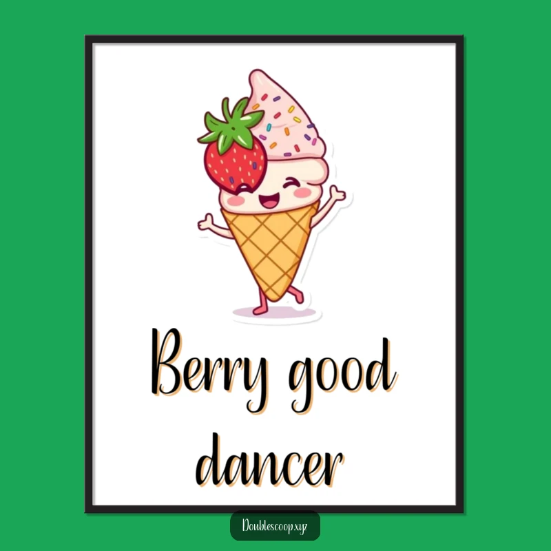 Funny Dancing Ice Cream Poster - Sweet Wall Art for a Humorous Vibe