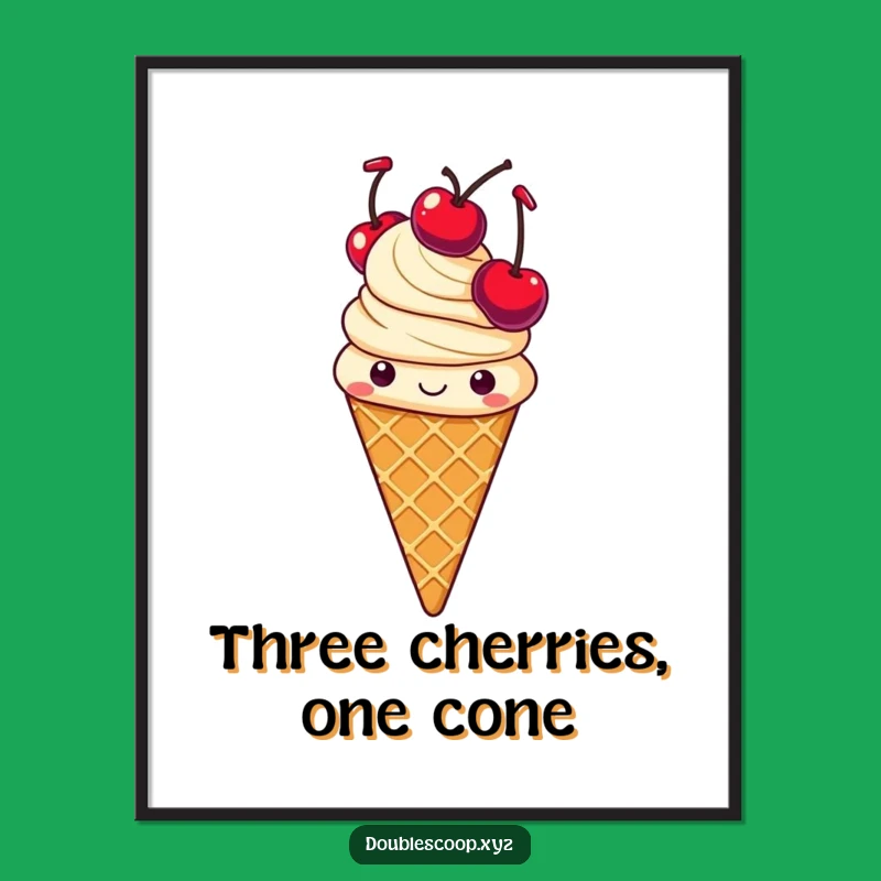 Funny Juggling Ice Cream Poster - Cheerful Wall Art for a Humorous Space