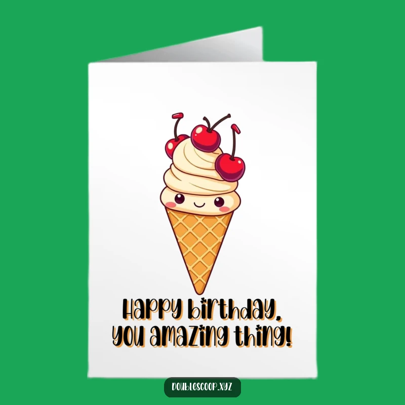 Free Printable Funny Birthday Card: Juggling Ice Cream Cone - Hilarious Downloadable Skill