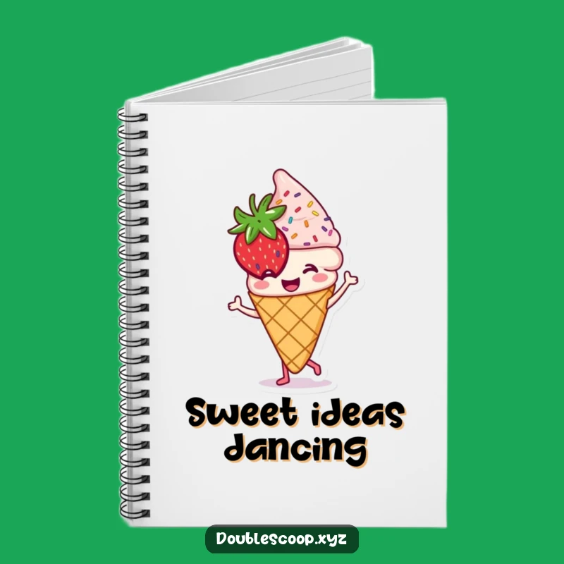 Funny Dancing Ice Cream Notebook - Jot Down Ideas with Sweet Humor