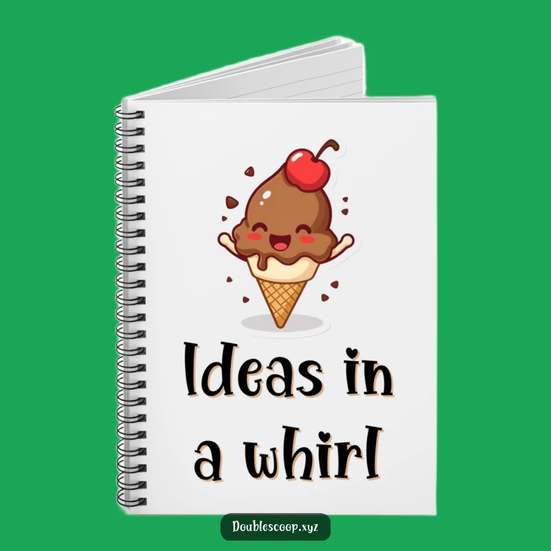 Funny Spinning Ice Cream Notebook - Jot Down Ideas with Delicious Humor