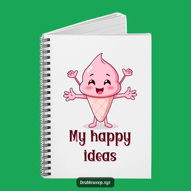 Funny Pink Ice Cream Scoop Cheering Notebook - Write with Enthusiasm!