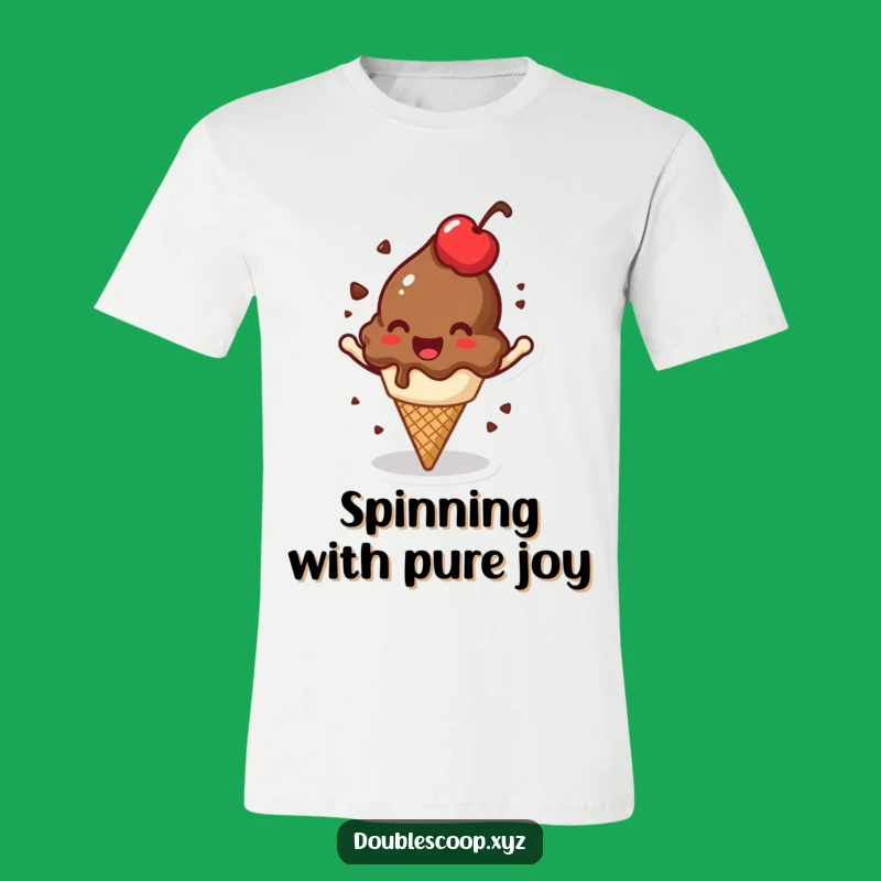 Funny Spinning Chocolate Ice Cream T-Shirt - Cool Dessert Tee for Humorous Fans